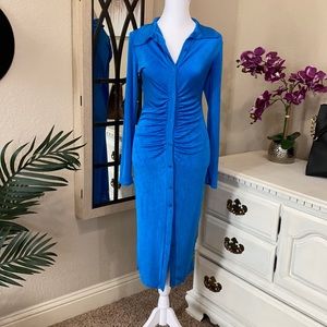 Button Up Rouched Dress